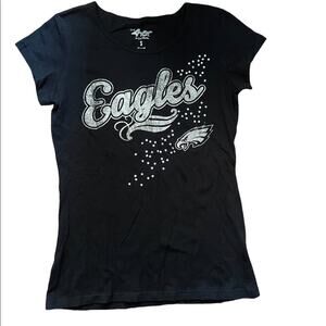 NWT G-III 4her by Carl Banks Black short sleeve fitted Eagles shirt size small